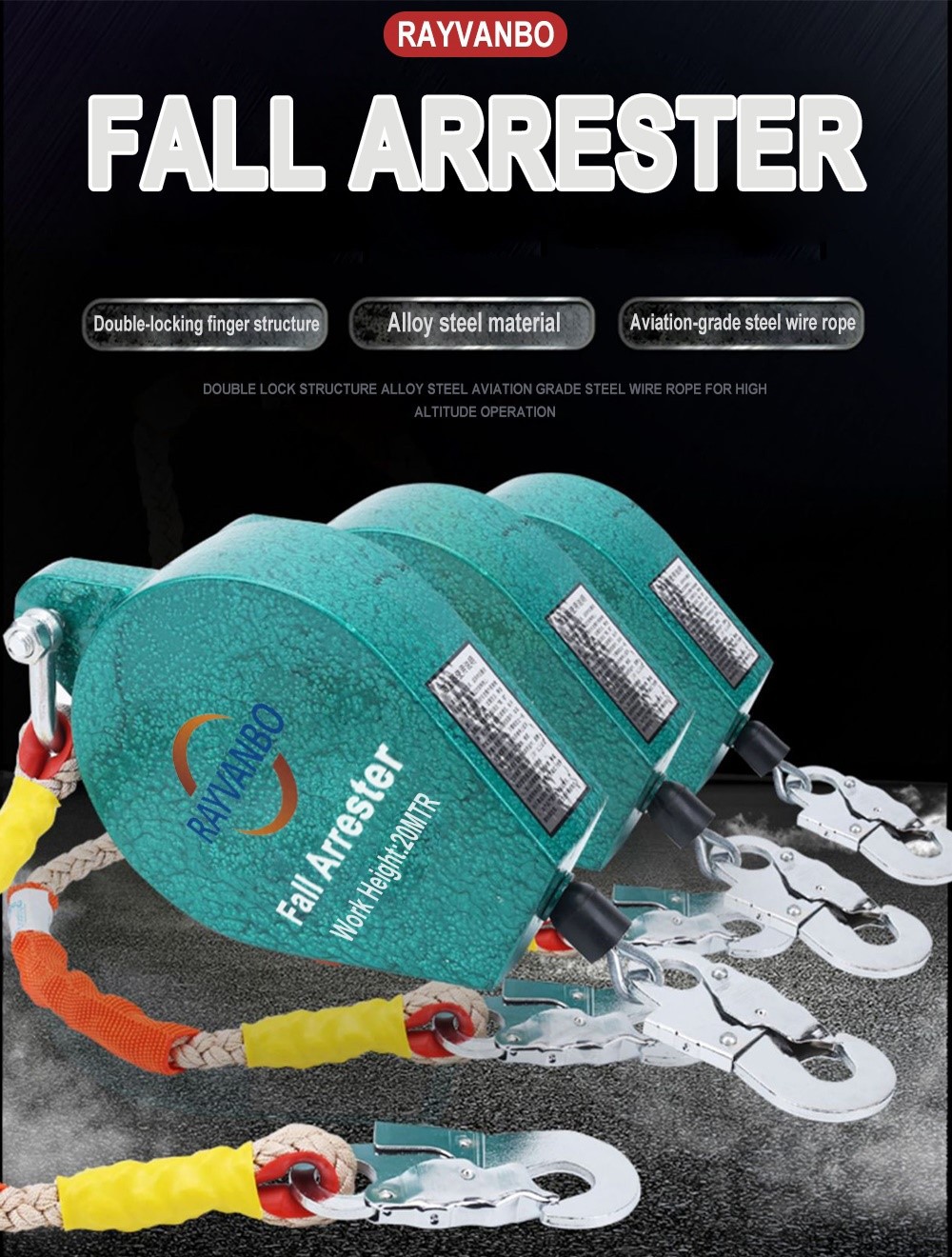 safety fall arrest self retracting fall arrester device equipment description-Rayvanbo safety fall arrest self retracting fall arrester device equipment description-Rayvanbo